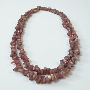 Vintage ‘80s Hand Crafted Iridescent Lavender Coastal Cowgirl Gemstone Necklace